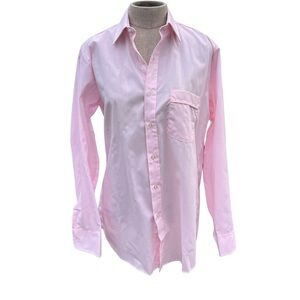 Vintage Bubblegum Pink Oversized Long Sleeve Button Down Shirt New